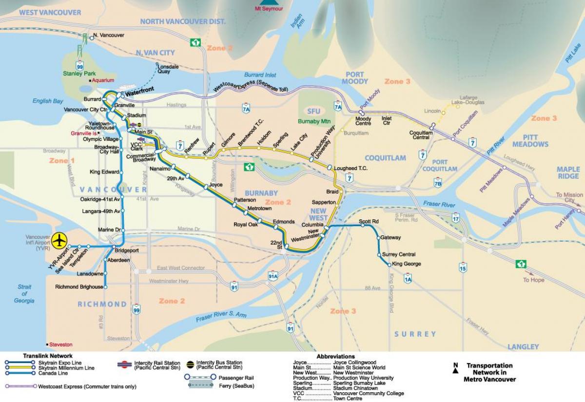 Mapa ng metro vancouver area