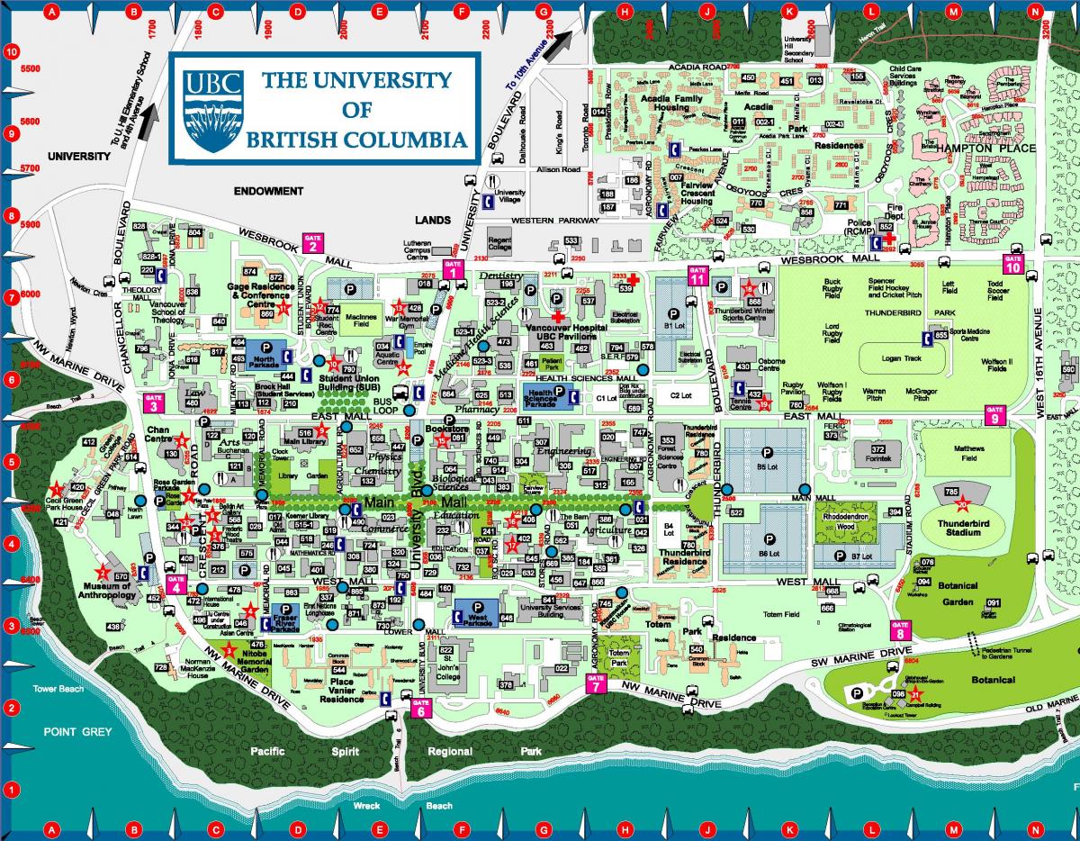 Mapa ng british columbia university
