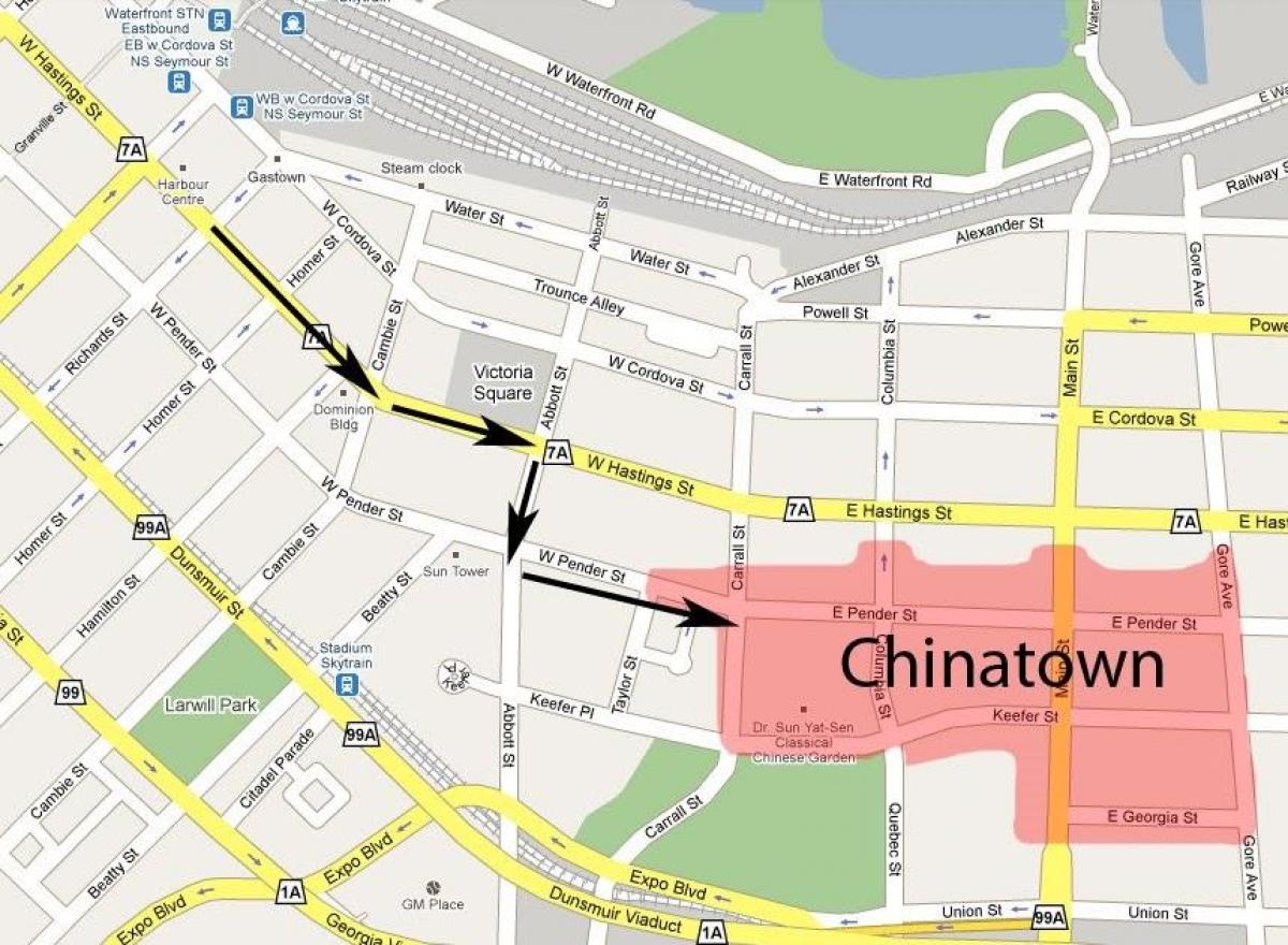 Mapa ng chinatown vancouver