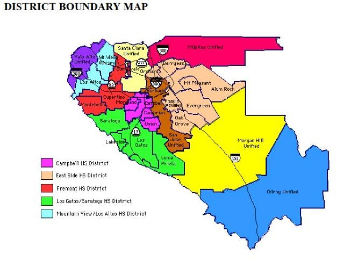 Mapa ng evergreen na mga distrito ng paaralan