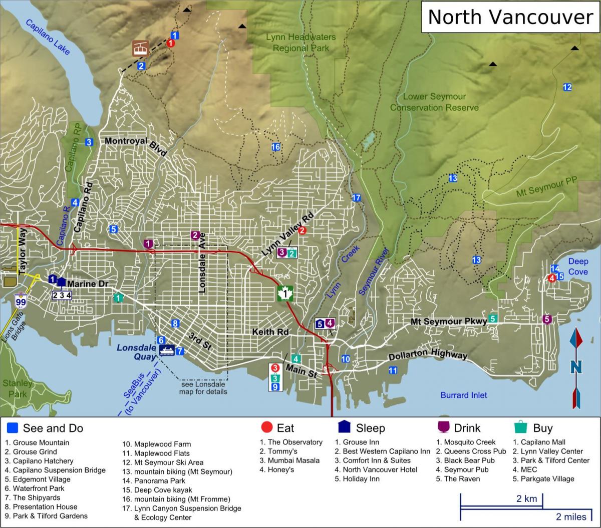 mapa ng north vancouver bc