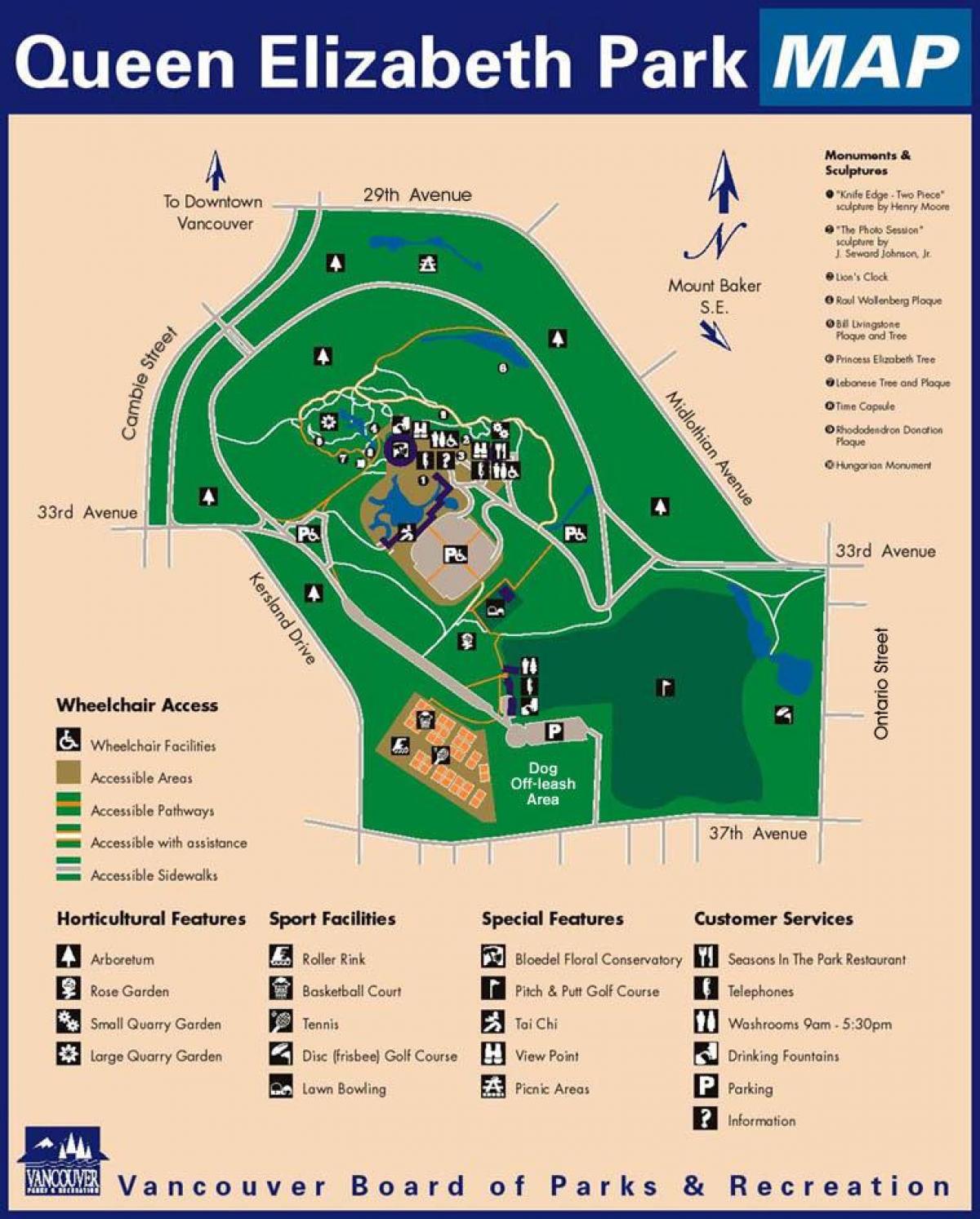 Mapa ng queen elizabeth park vancouver