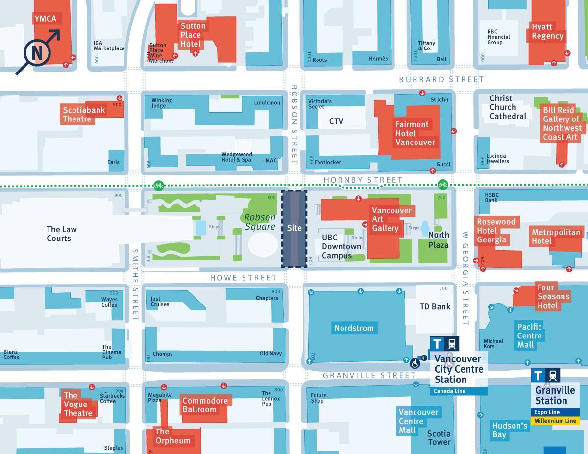 mapa ng robson street vancouver