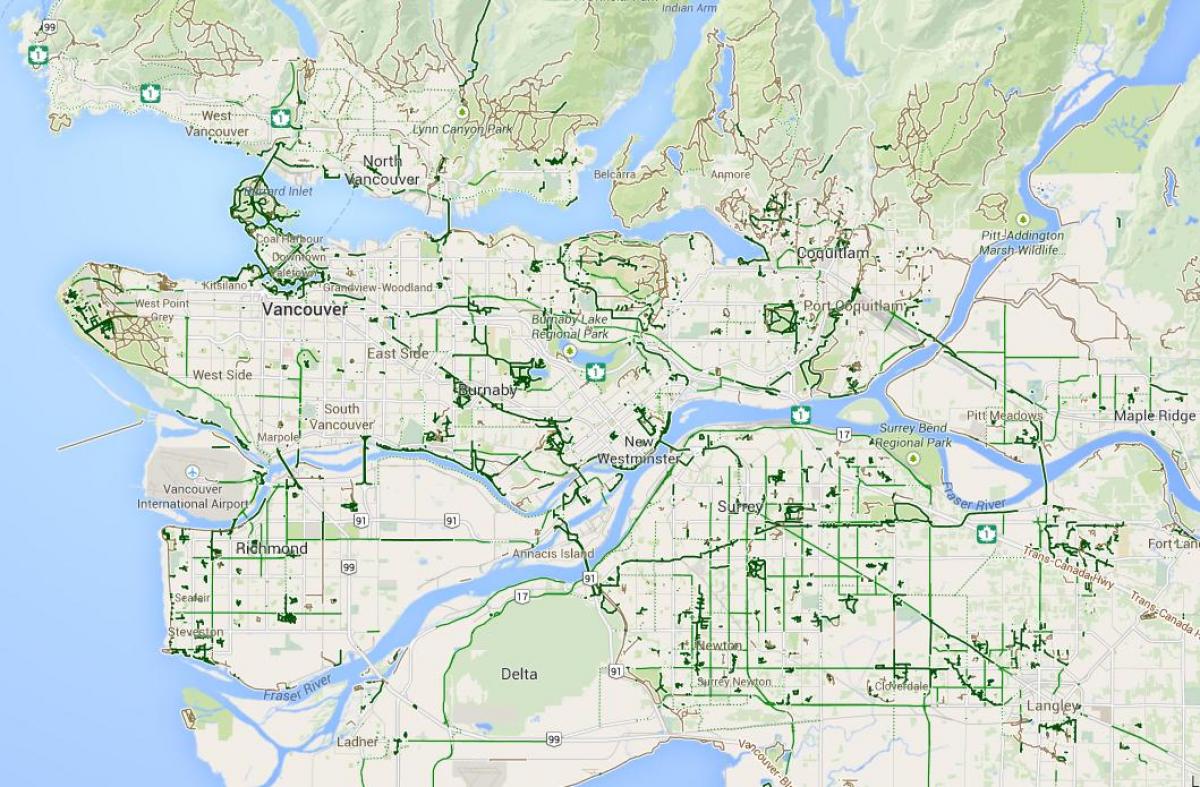 Mapa ng metro vancouver cycling