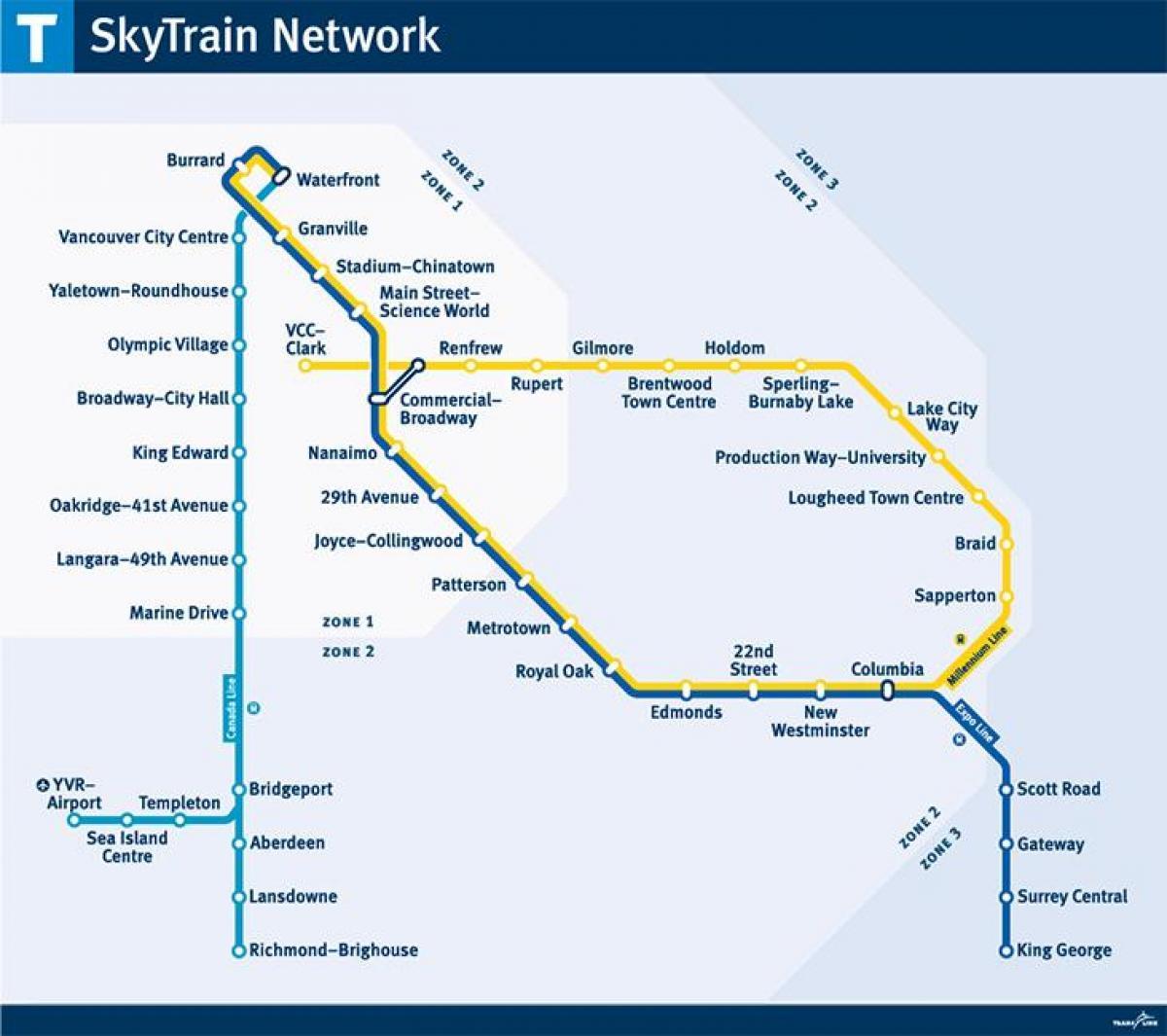 canada skytrain mapa