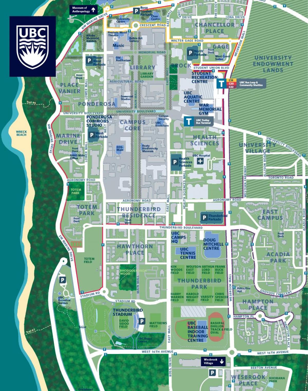 ubc vancouver campus mapa