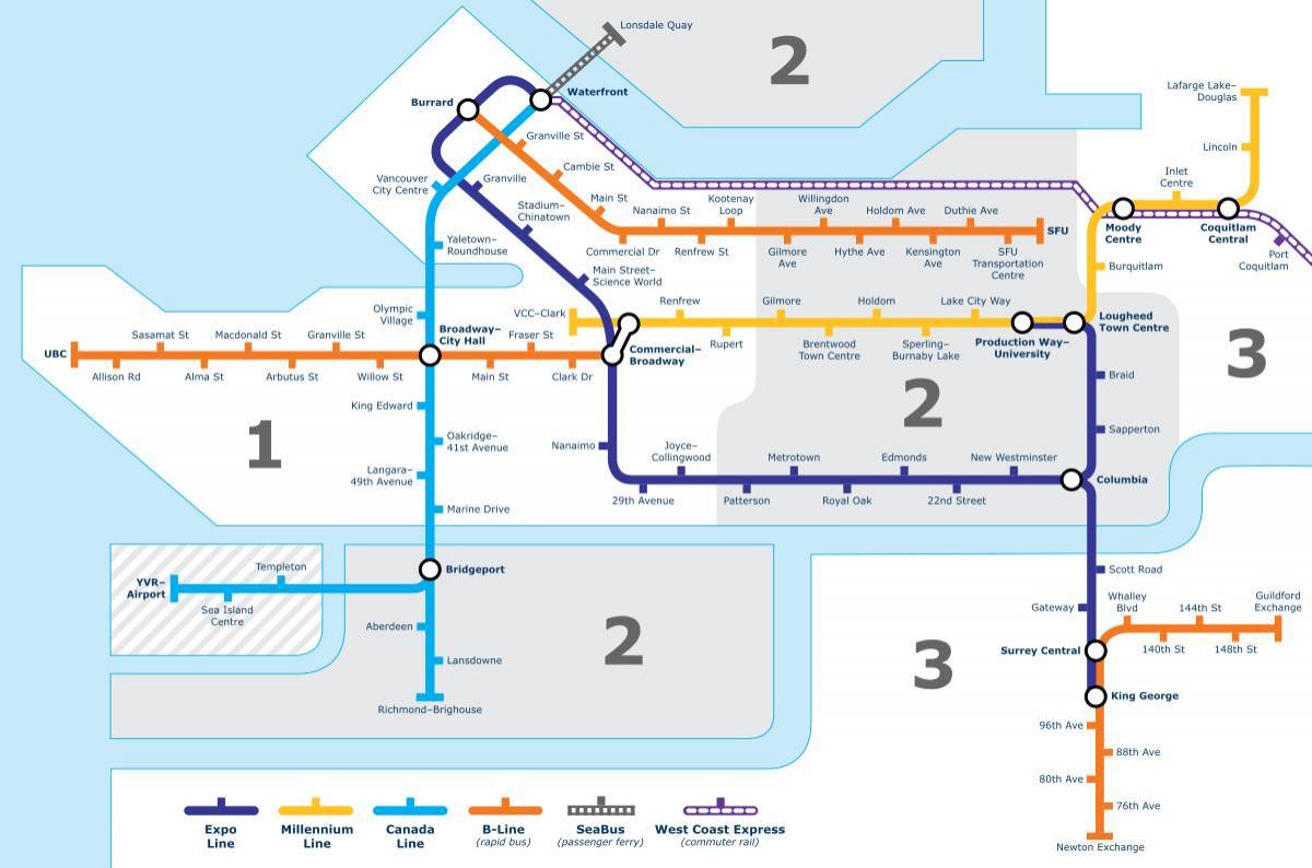 vancouver bc pampublikong transit mapa