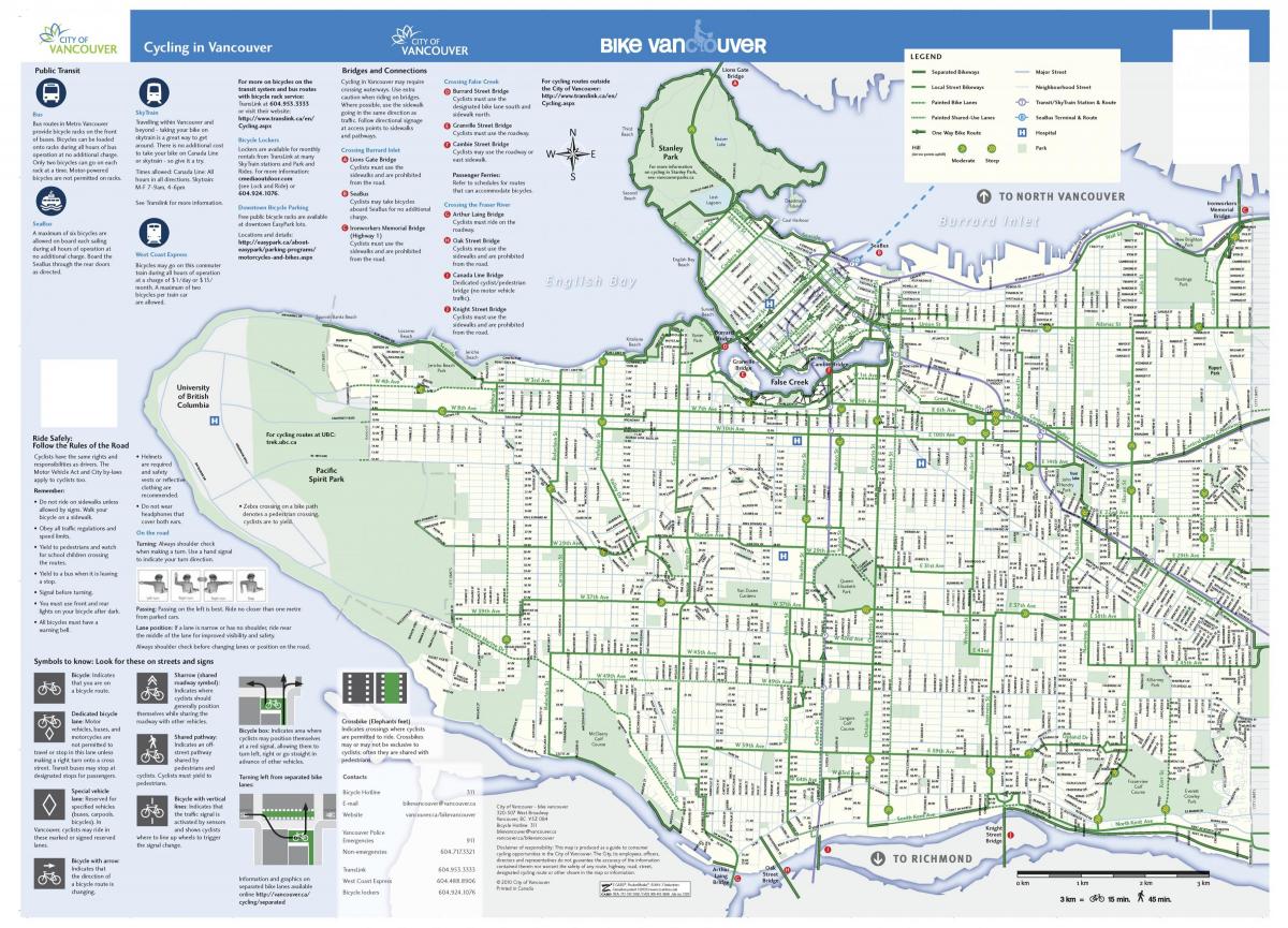 vancouver bike lane mapa