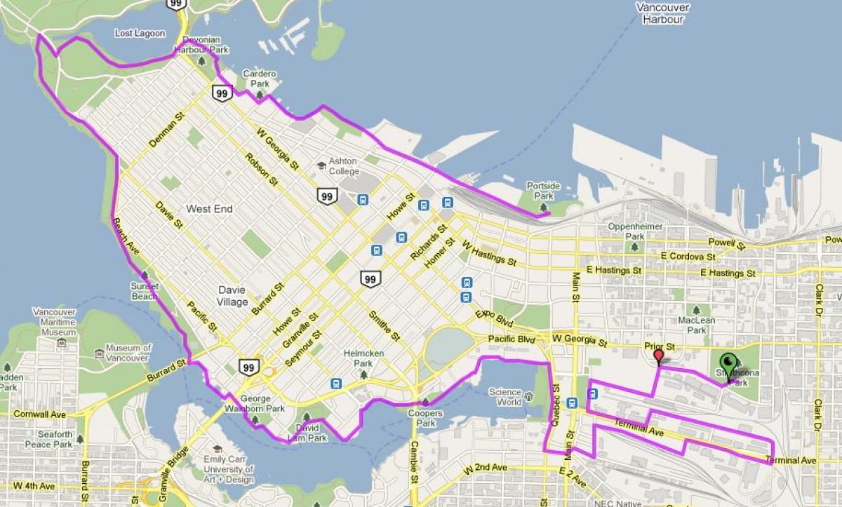 lungsod ng vancouver bike mapa