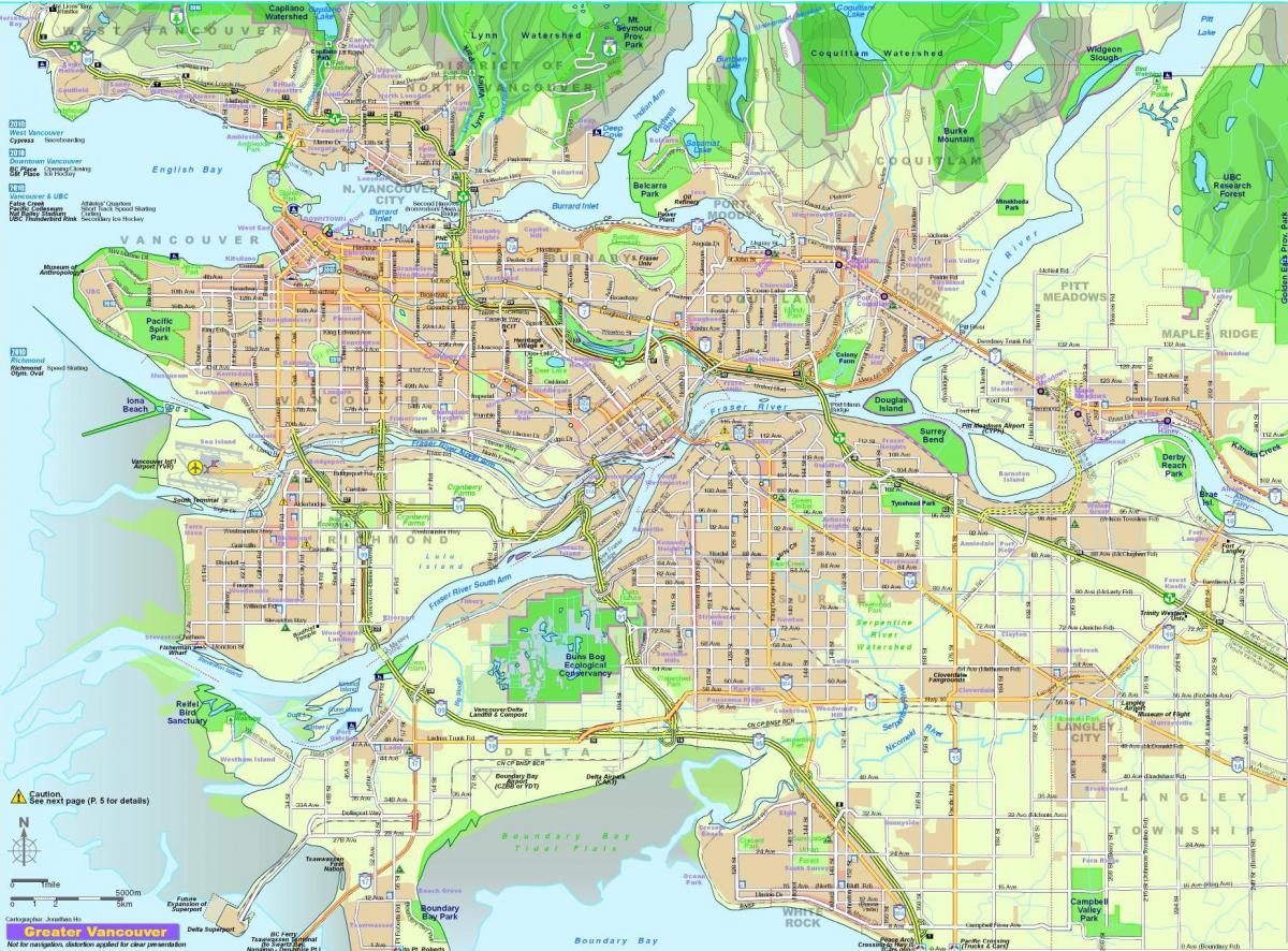 mapa ng lungsod ng vancouver bc canada