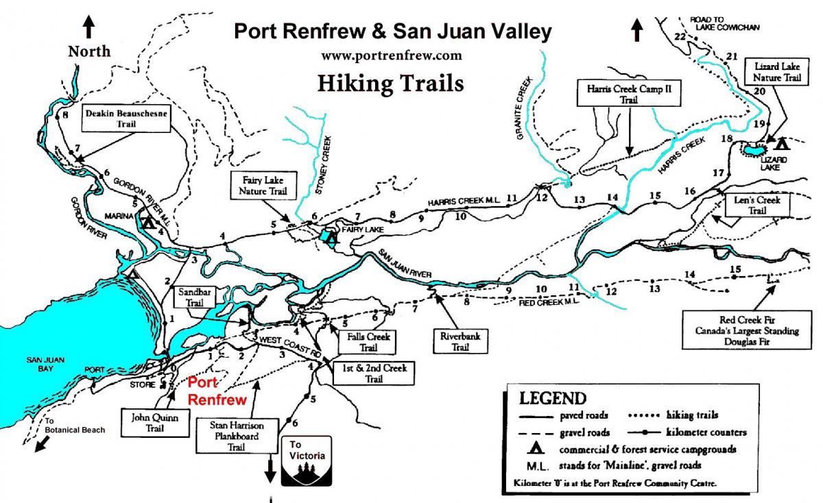 vancouver island hiking trail mapa