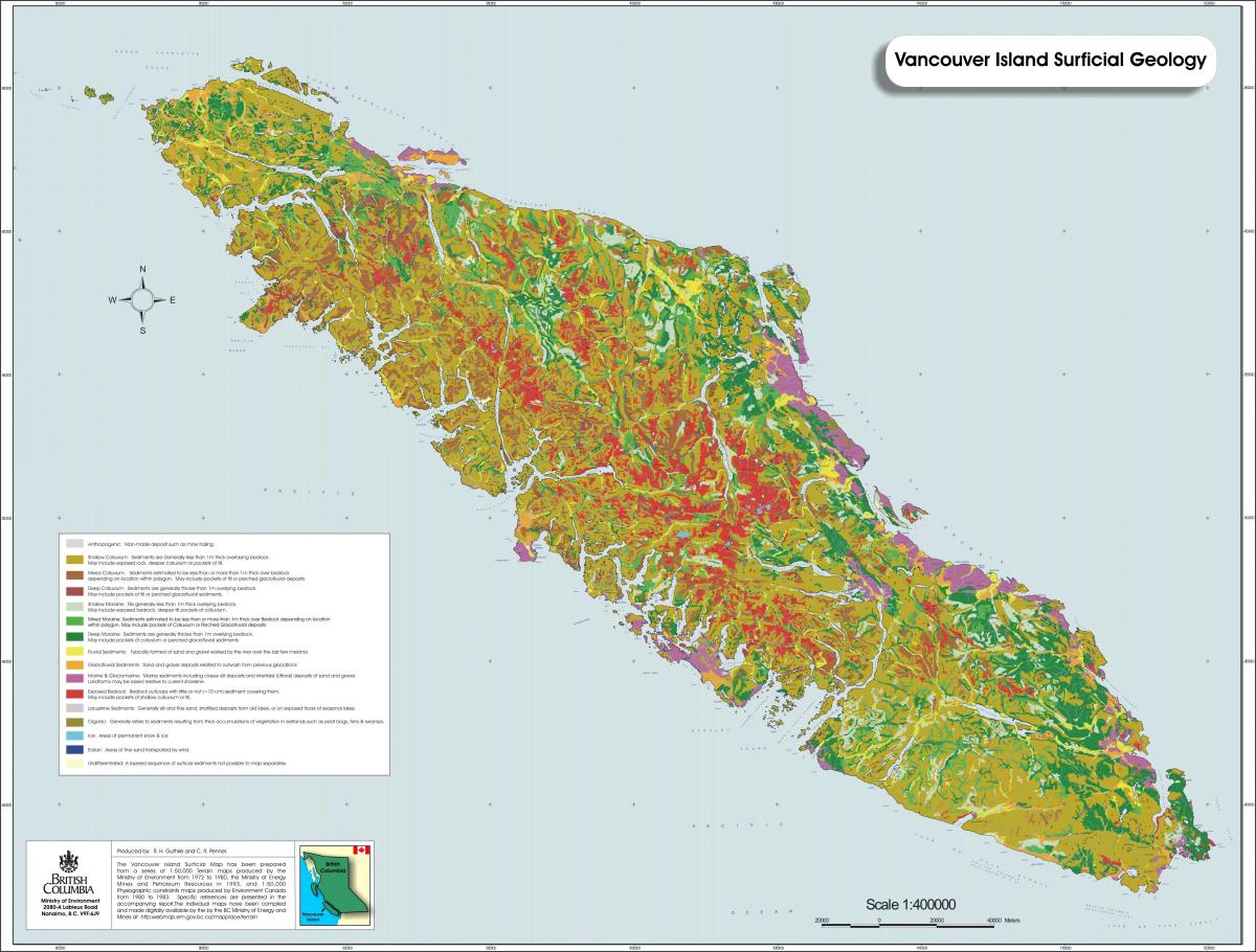 Mapa ng vancouver island heolohiya
