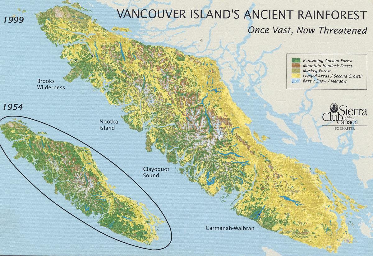 rainforest vancouver island mapa