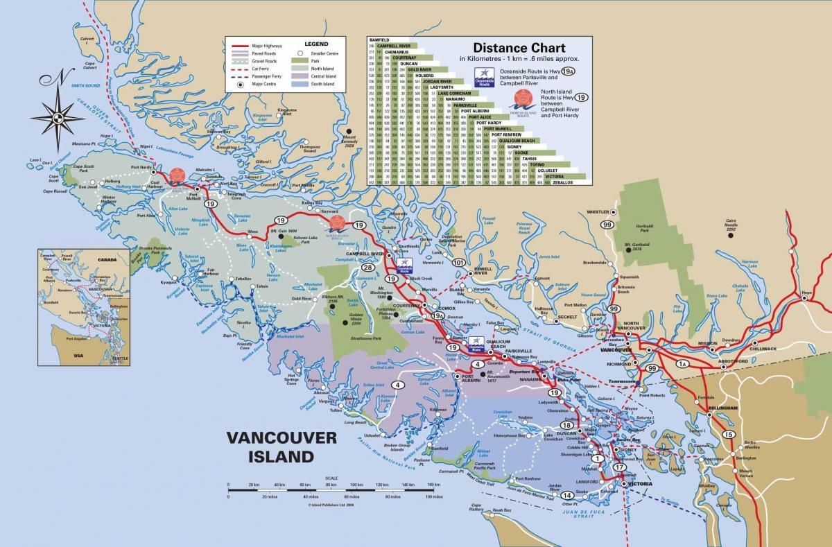vancouver island highway mapa