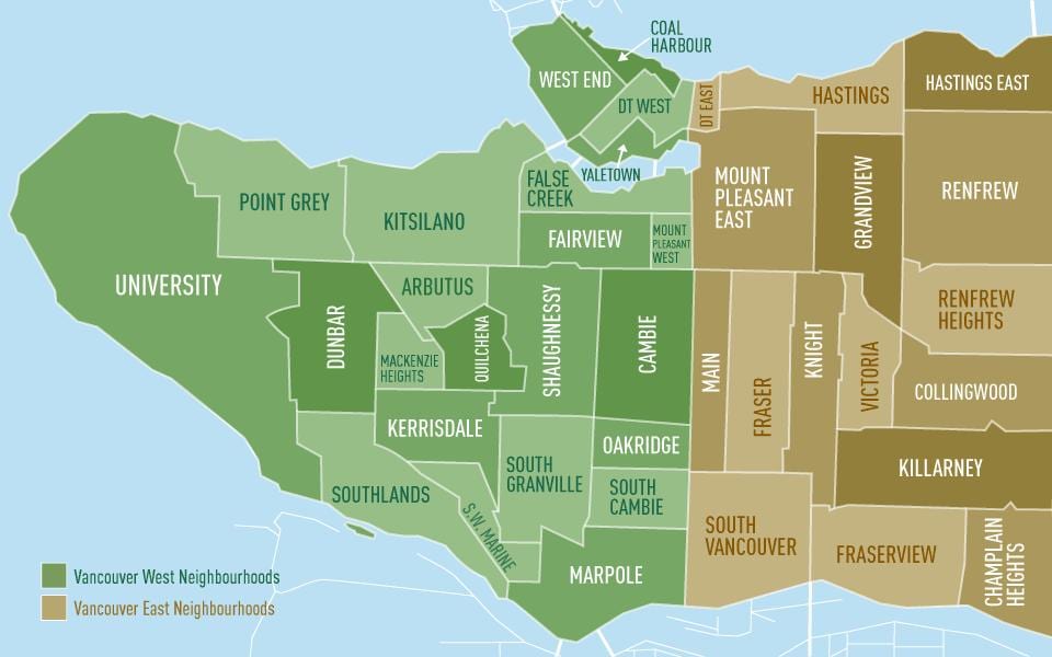Mapa ng vancouver kapitbahayan