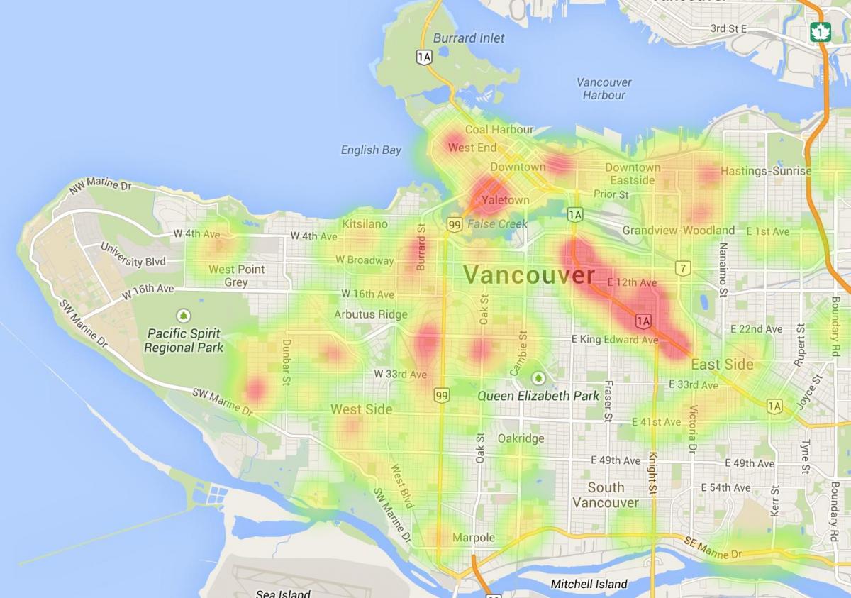 mapa ng lungsod ng vancouver bc