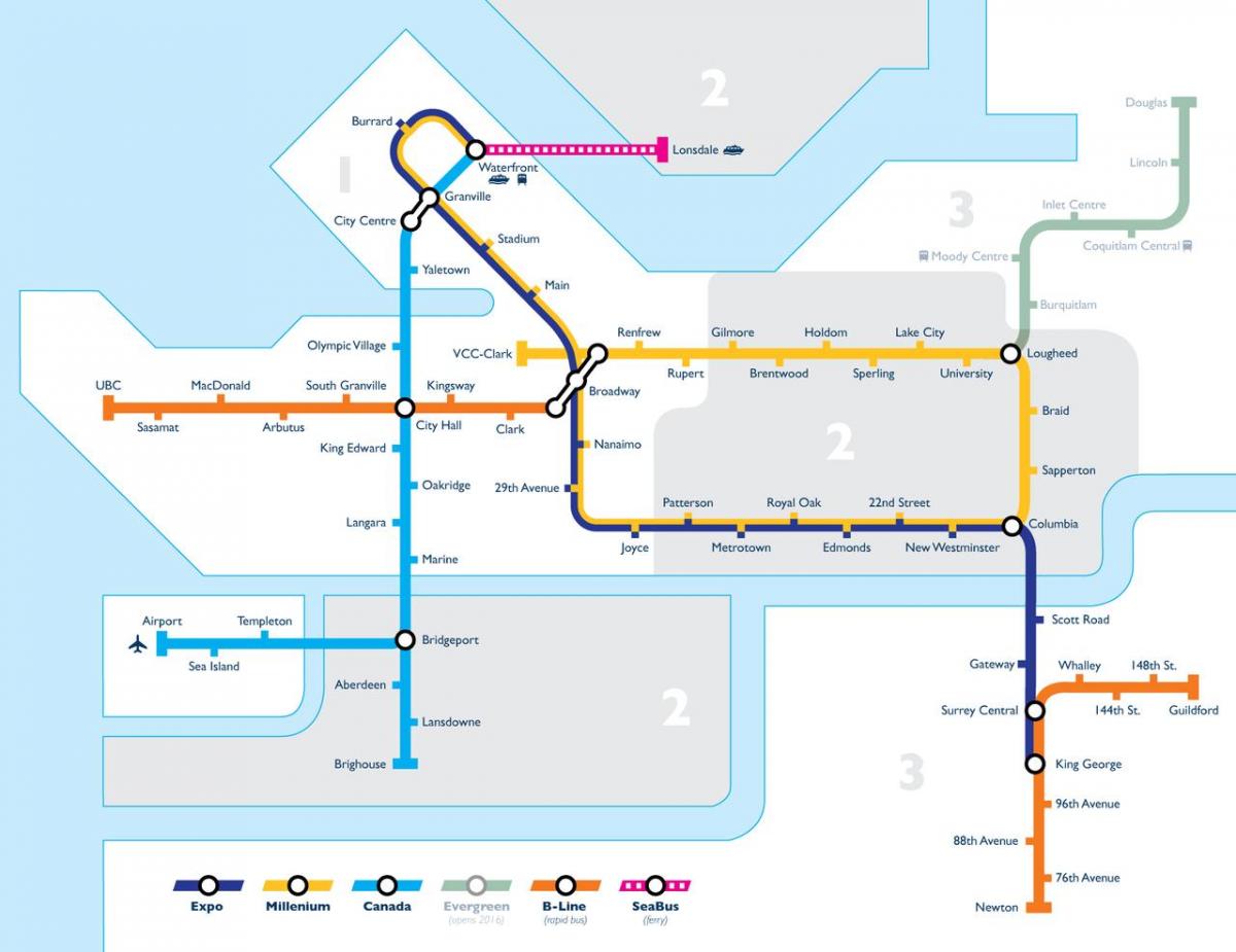 Mapa ng vancouver transit zone