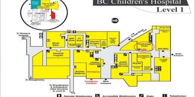 Mapa ng bc children ' s hospital