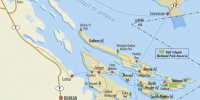 Mapa ng gulf islands bc canada