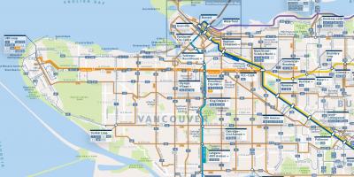 Mapa ng vancouver sa mga ruta ng bus