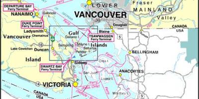 Vancouver island ferry ruta sa mapa