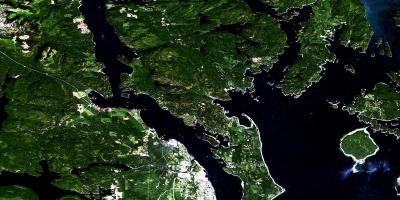 Mapa ng vancouver island satellite