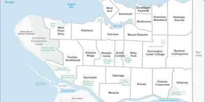 Vancouver bc kapitbahayan mapa
